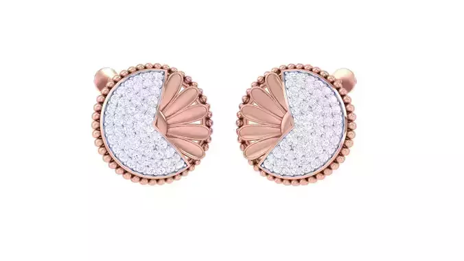 Flower High Jewelry Diamond Earrings 3dm stl renders details 3D print model