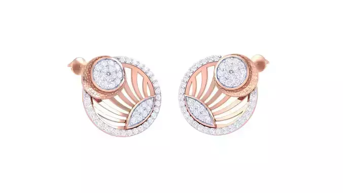 Wire High Jewelry Diamond Earrings 3dm stl renders details