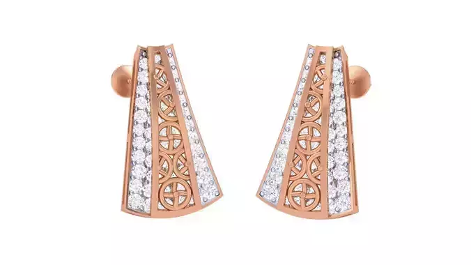 High Jewelry Diamond Earrings 3dm stl renders details