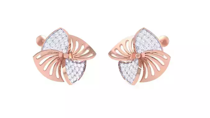 Turbine Mesh Wires High Jewelry Diamond Earrings 3dm stl renders