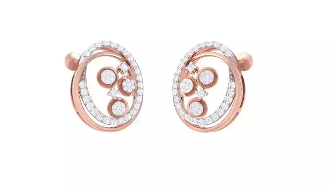 High Jewelry Diamond Earrings 3dm stl renders details