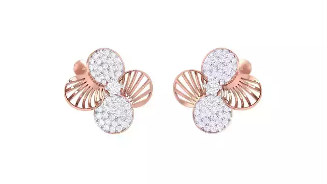 Mesh Wire High Jewelry Diamond Earrings 3dm stl renders details