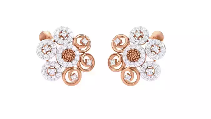Flower Bouquet High Jewelry Diamond Earrings 3dm stl renders 3D print model