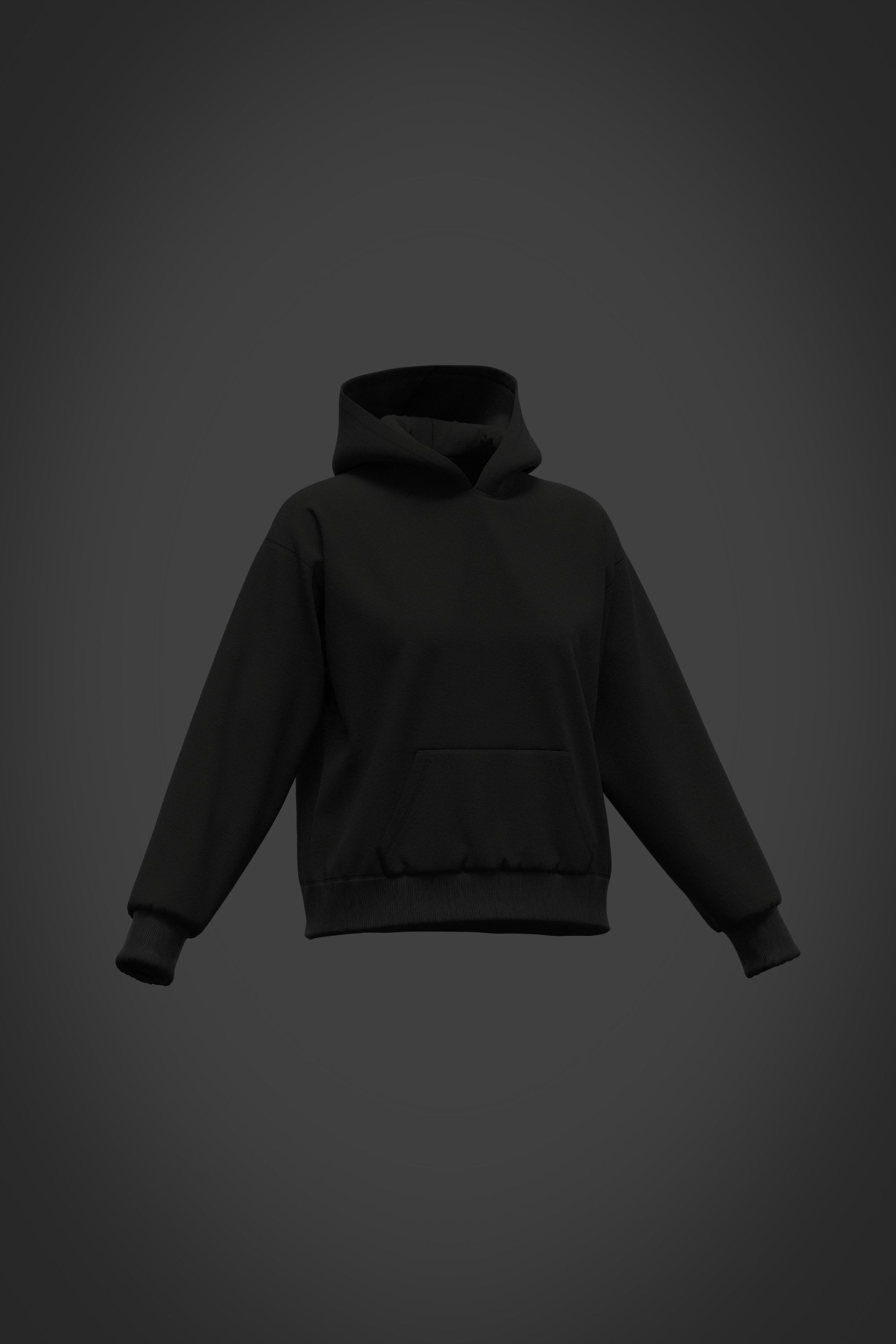Female hoodie 3D model_1