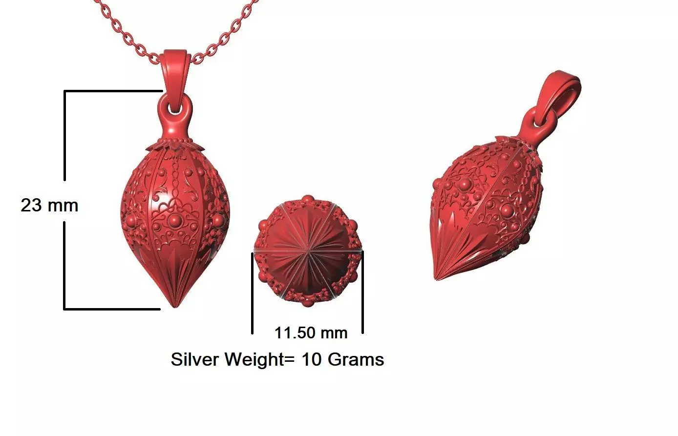 Christmas Tree Necklace Design 3D print model_0
