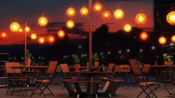 Hanging Paper Lanterns-Geometry Nodes 3D model