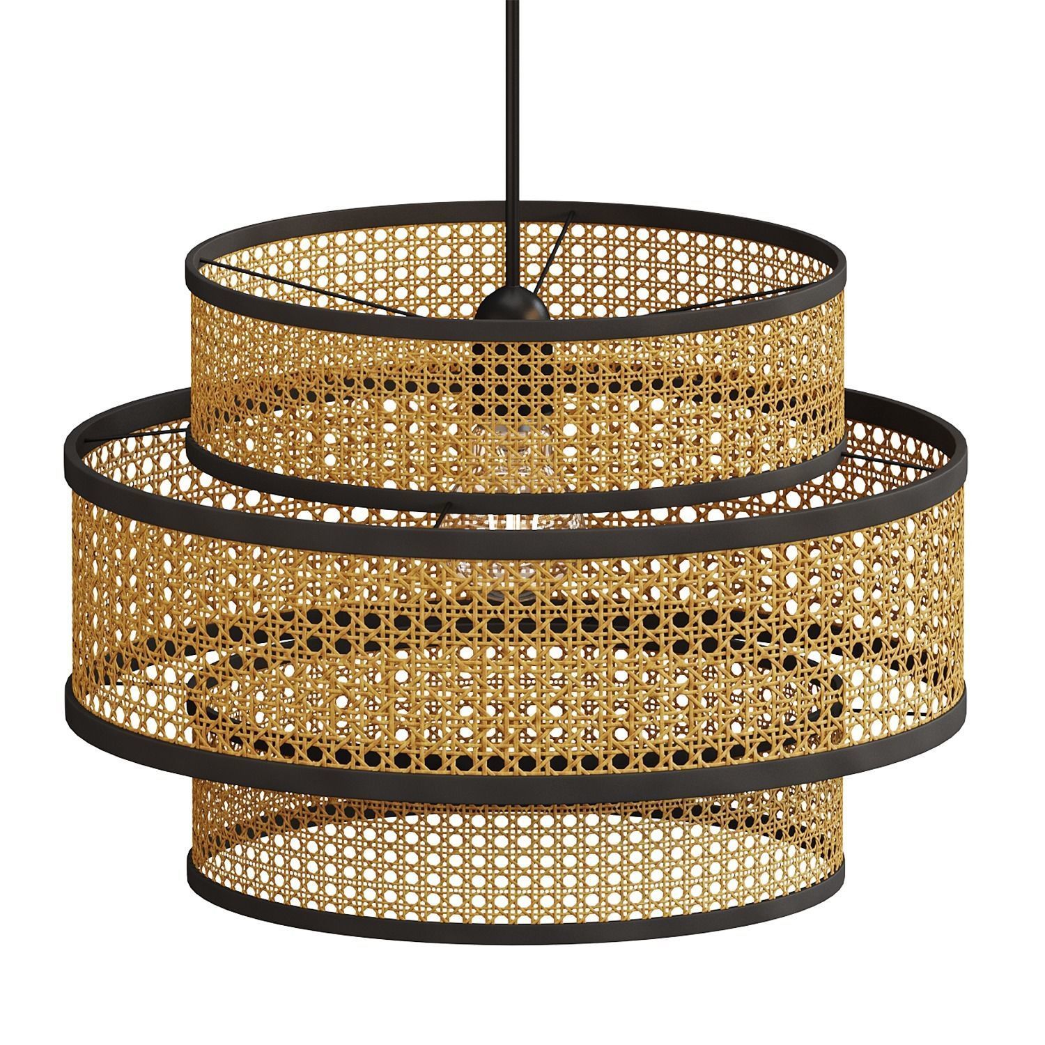 Rattan Pendant Light 3D model_2