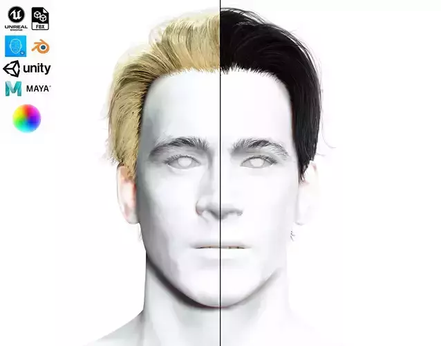 Realistic Long Male Hair 