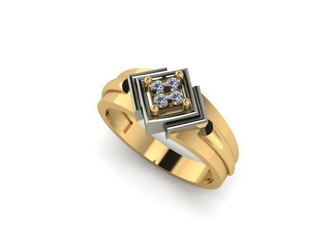 man daimond ring 3D print model_2