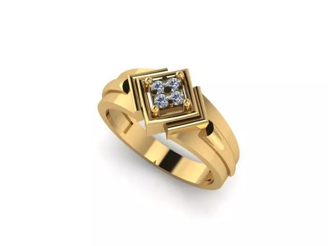 man daimond ring 3D print model_0