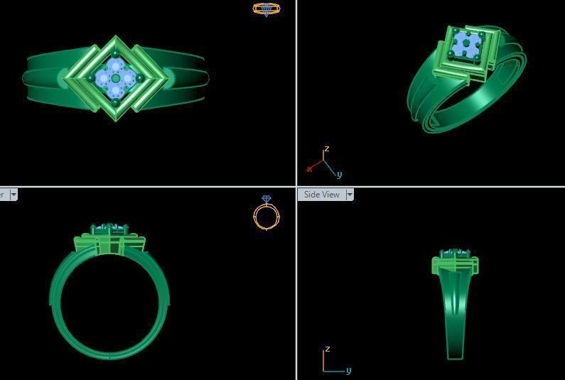 man daimond ring 3D print model_13