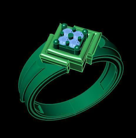 man daimond ring 3D print model_8