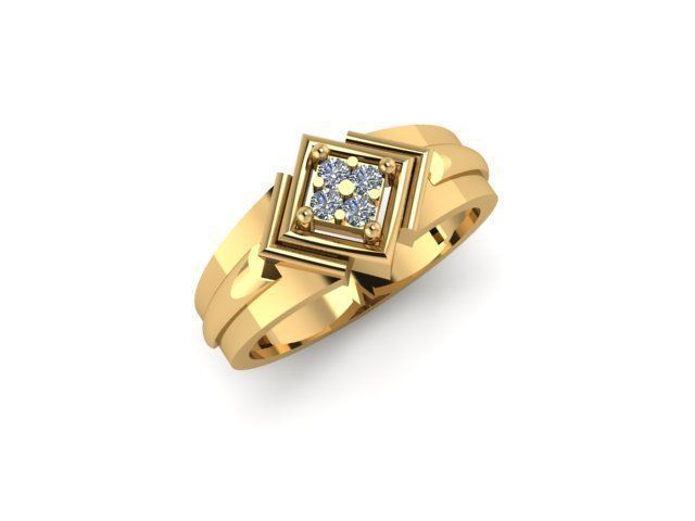 man daimond ring 3D print model_6