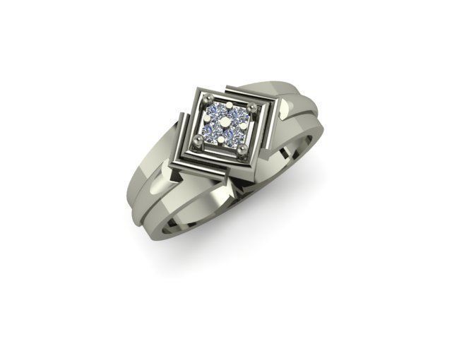 man daimond ring 3D print model_7