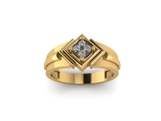 man daimond ring 3D print model_4