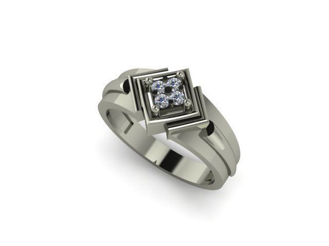 man daimond ring 3D print model_1