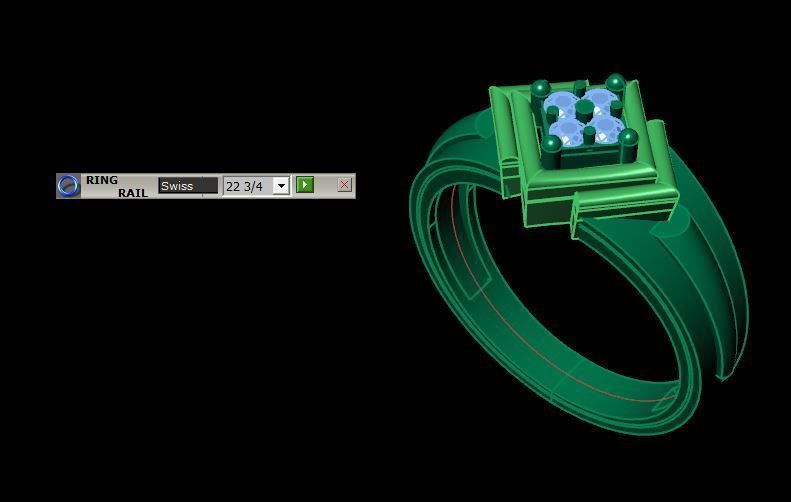 man daimond ring 3D print model_14