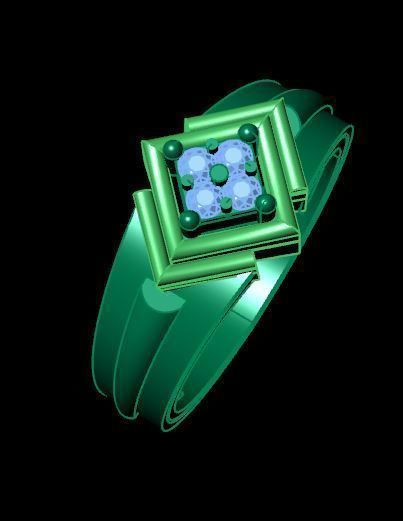 man daimond ring 3D print model_9