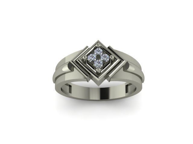 man daimond ring 3D print model_5