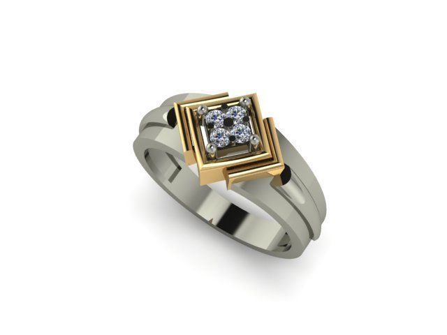 man daimond ring 3D print model_3