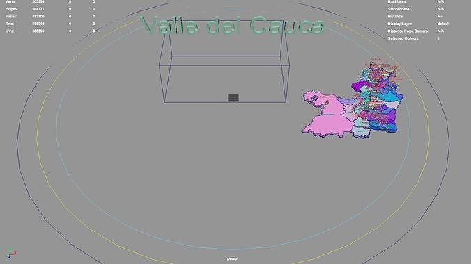 Valle del Cauca  RAP Pacifico  Colombia map region geography 3D model