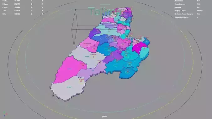 Tolima  RAP Eje Cafetero  Colombia map region geography 3D model