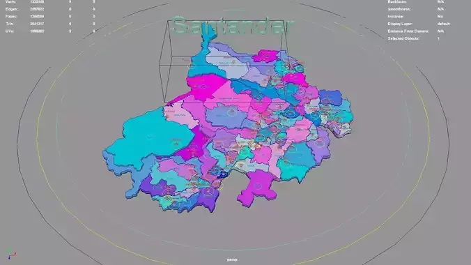 Santander  RAP Gran Santander  Colombia map region geography 3D model