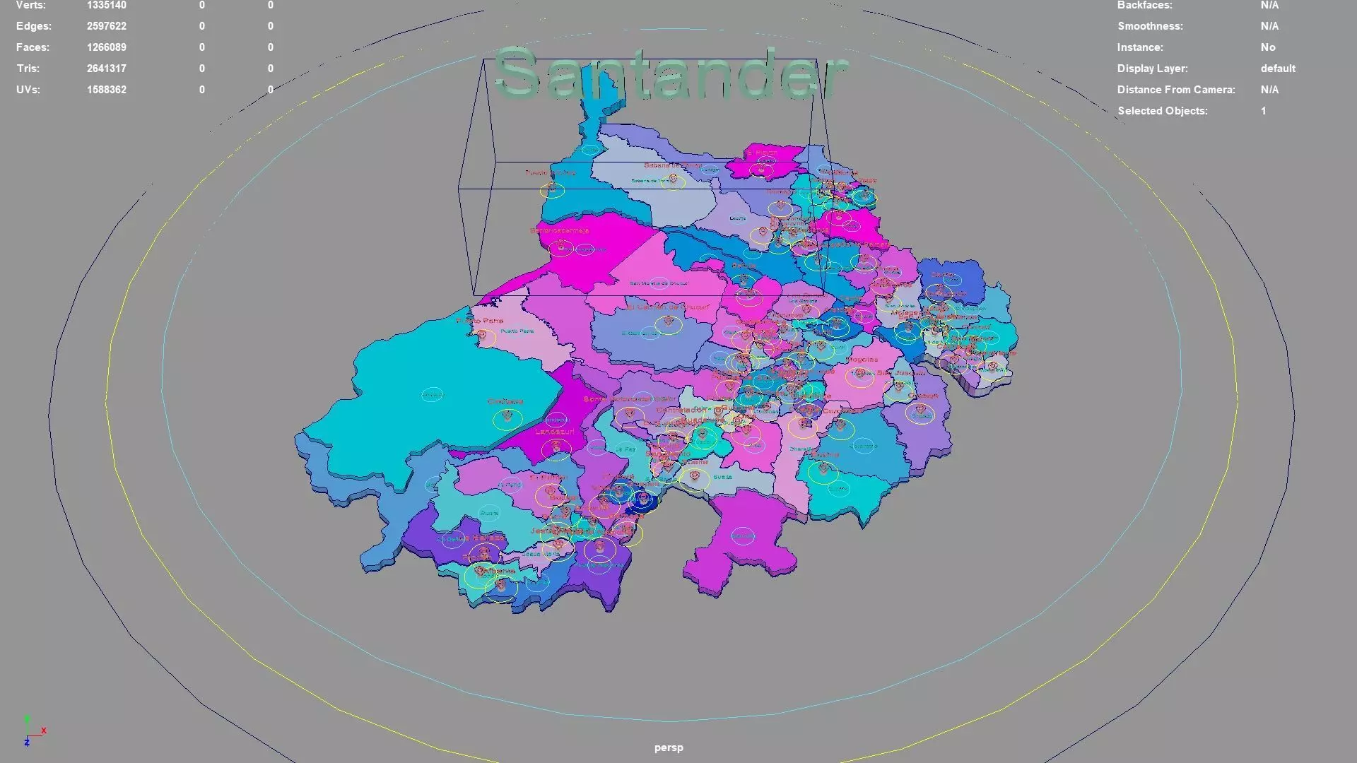 Santander  RAP Gran Santander  Colombia map region geography 3D model_0
