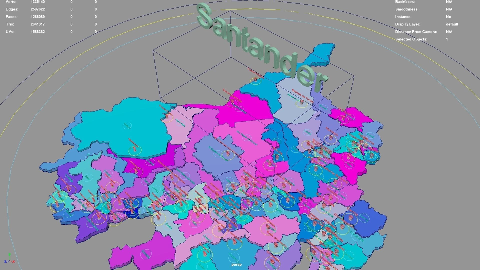 Santander  RAP Gran Santander  Colombia map region geography 3D model_2