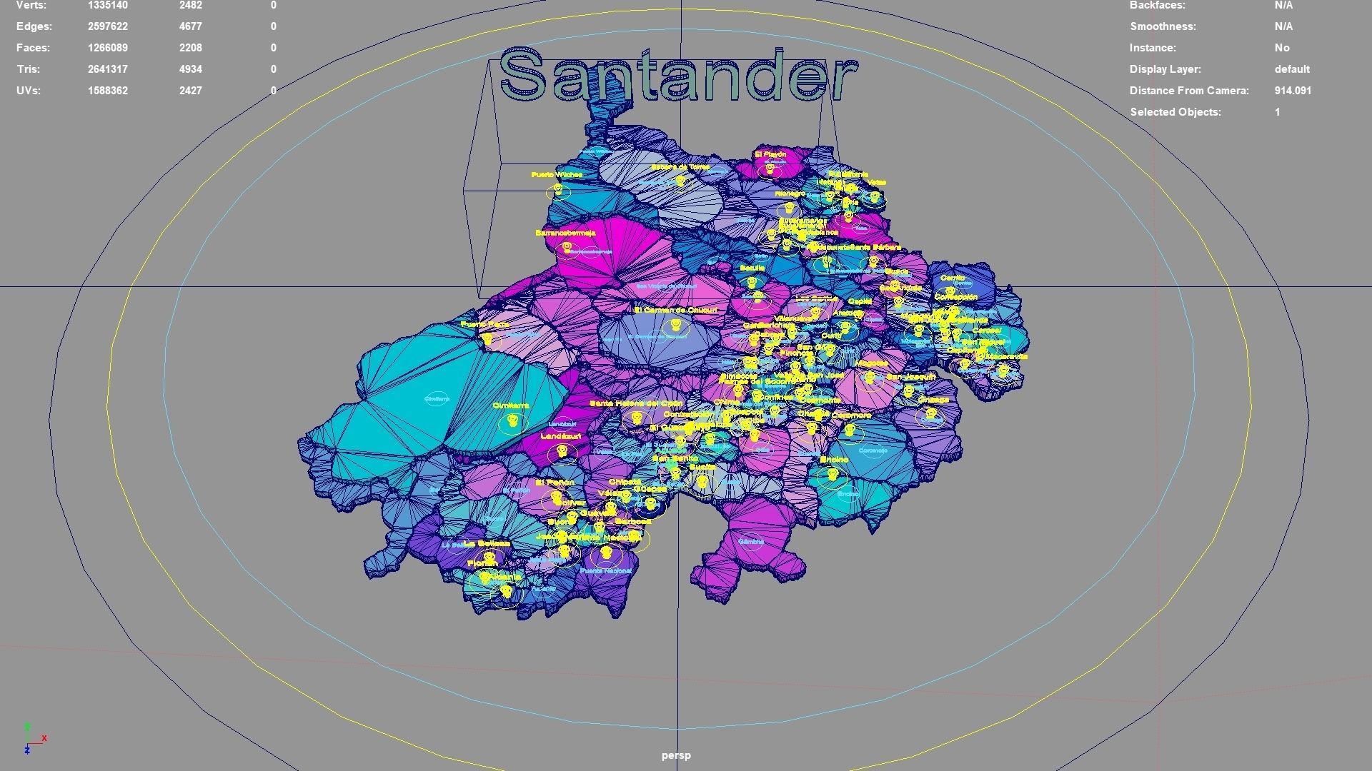 Santander  RAP Gran Santander  Colombia map region geography 3D model_3