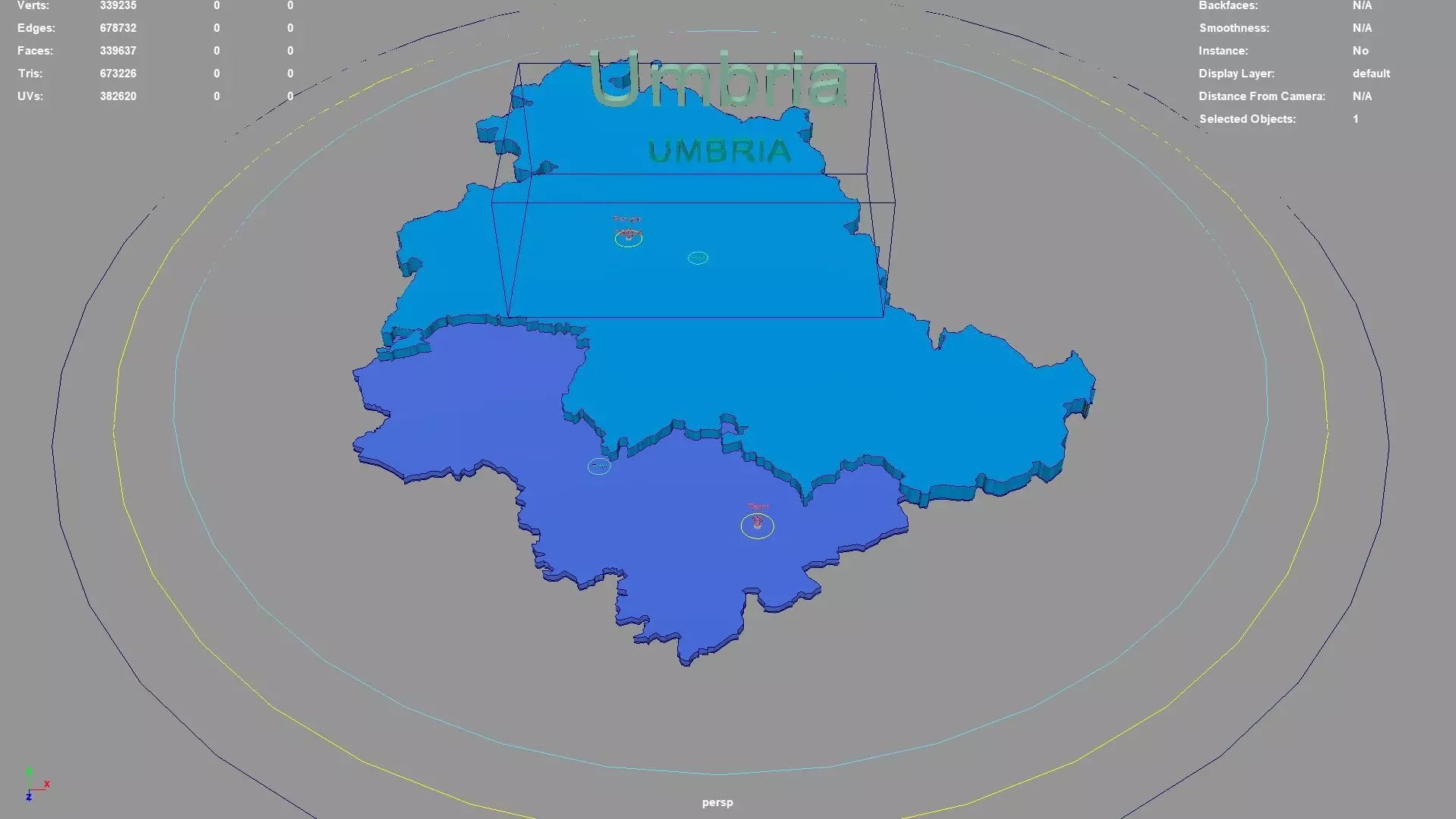 Umbria Italy map region geography political geographic 3D model