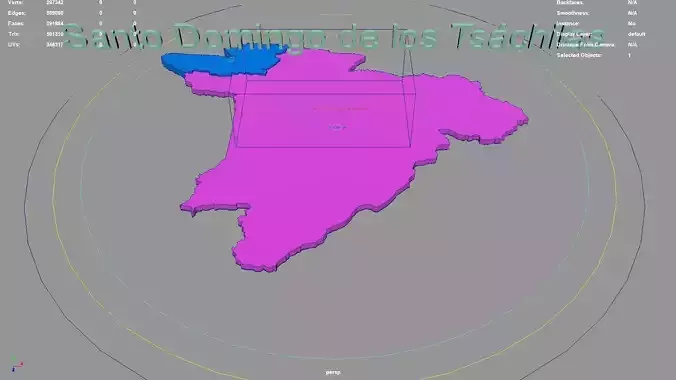Santo Domingo de los Tsachilas  Ecuador map region geography 3D model
