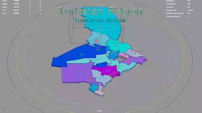 Turkistan Region  Kazakhstan map region geography political