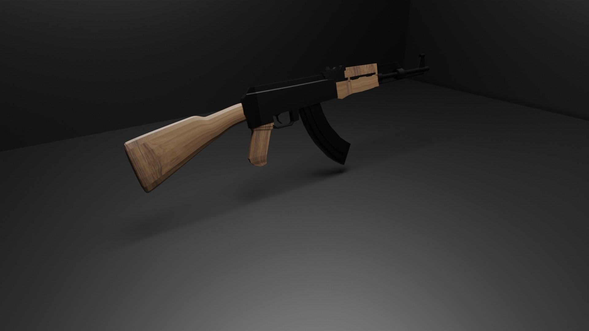 Ak-47 Low-poly 3D model_6