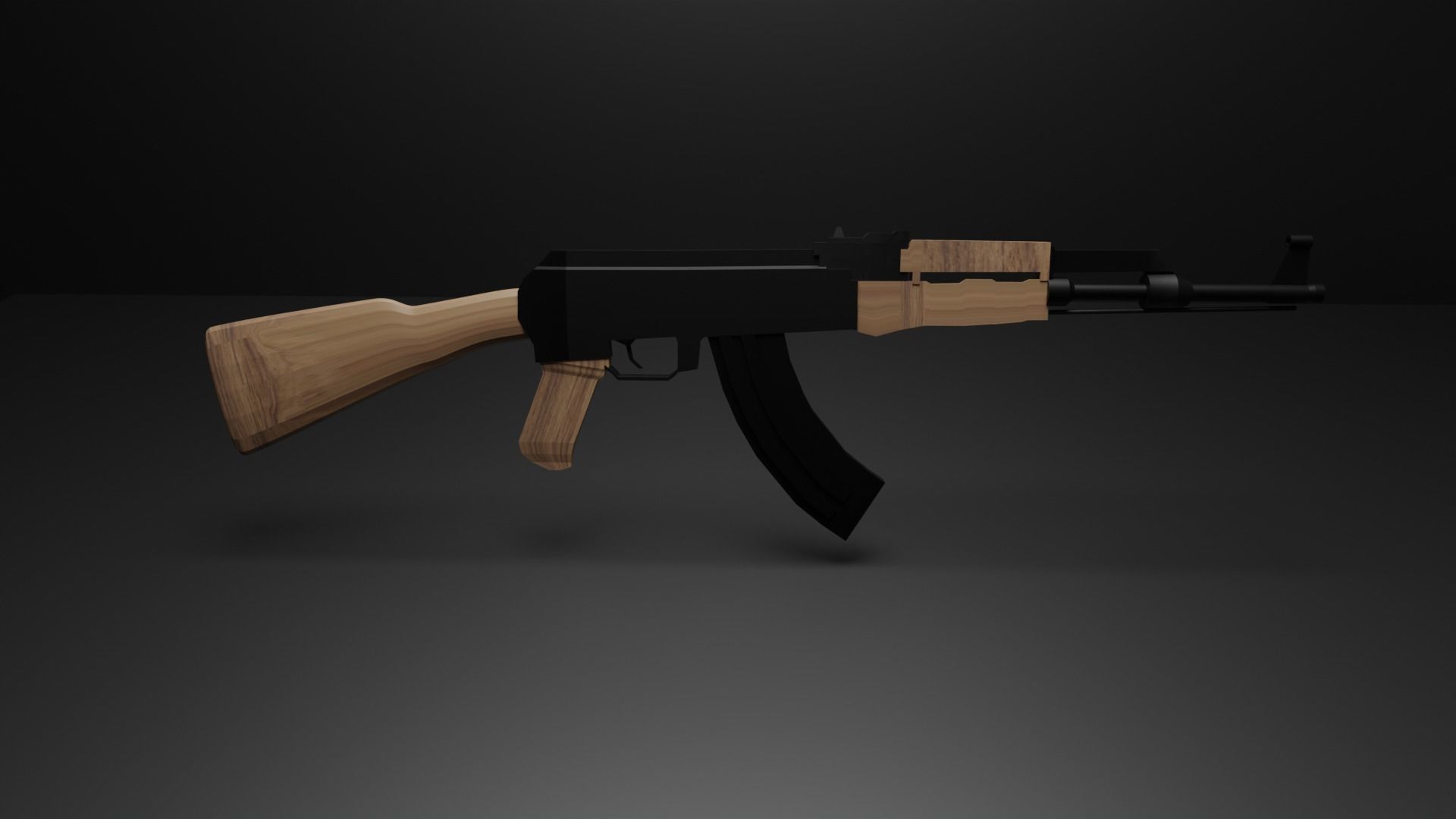 Ak-47 Low-poly 3D model_4