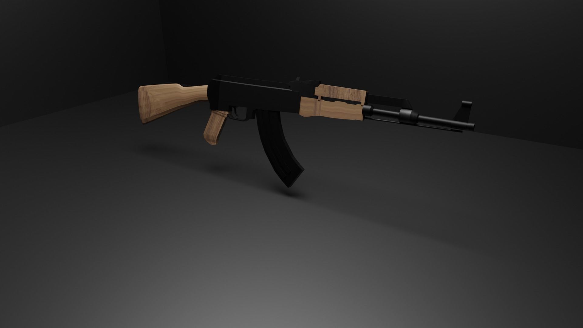 Ak-47 Low-poly 3D model_3