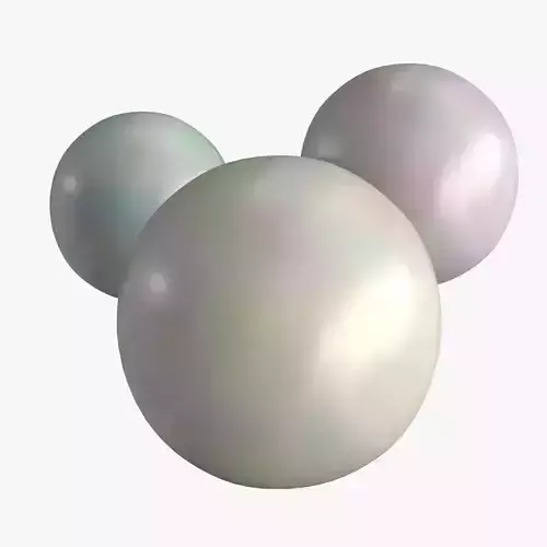 Pearl 3 colors Low-poly 3D model