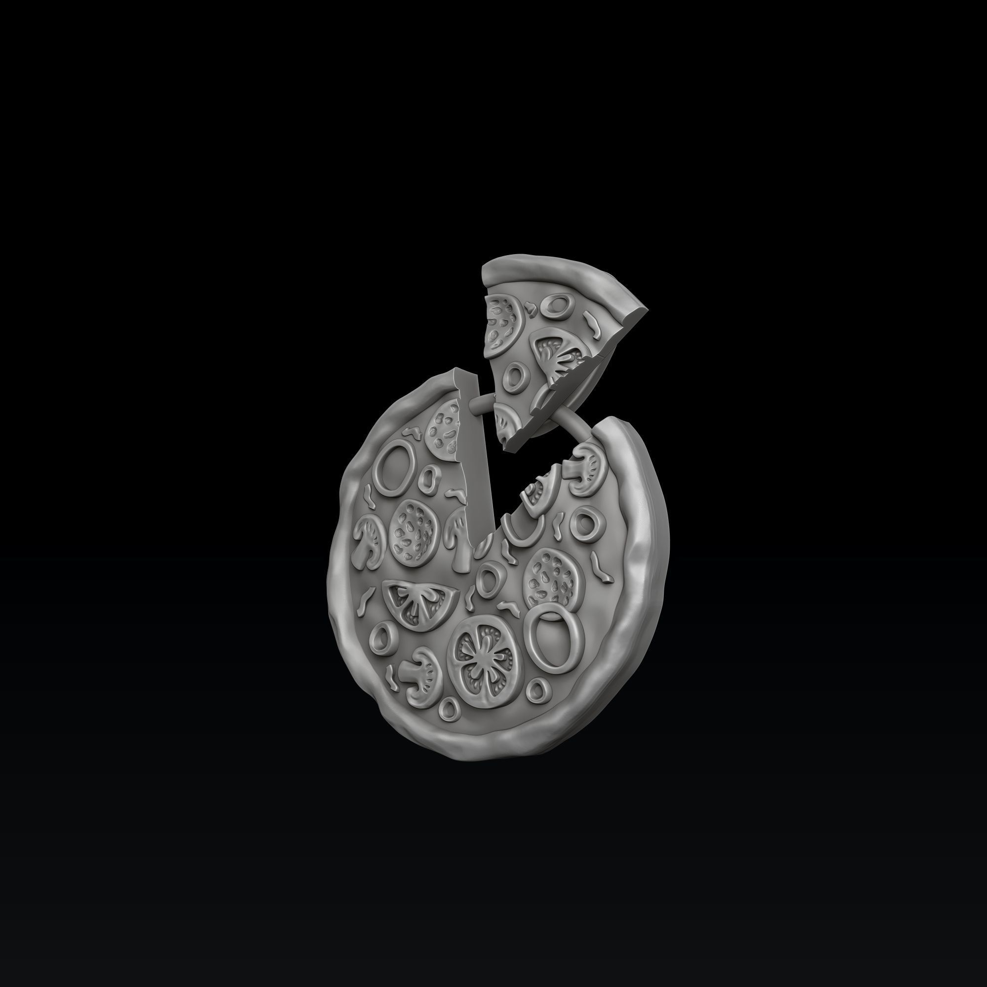 Pizza Pendant Version 2 3D print model_1