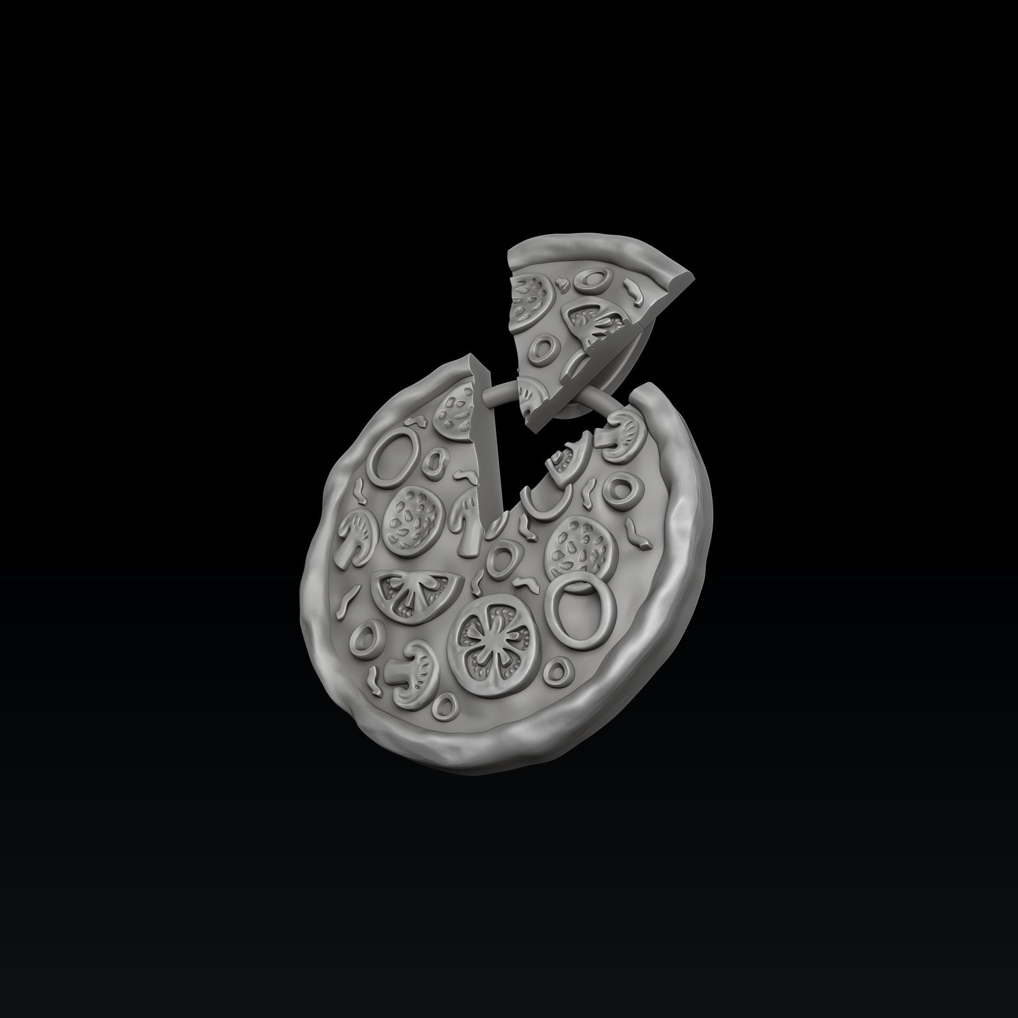 Pizza Pendant Version 2 3D print model_2
