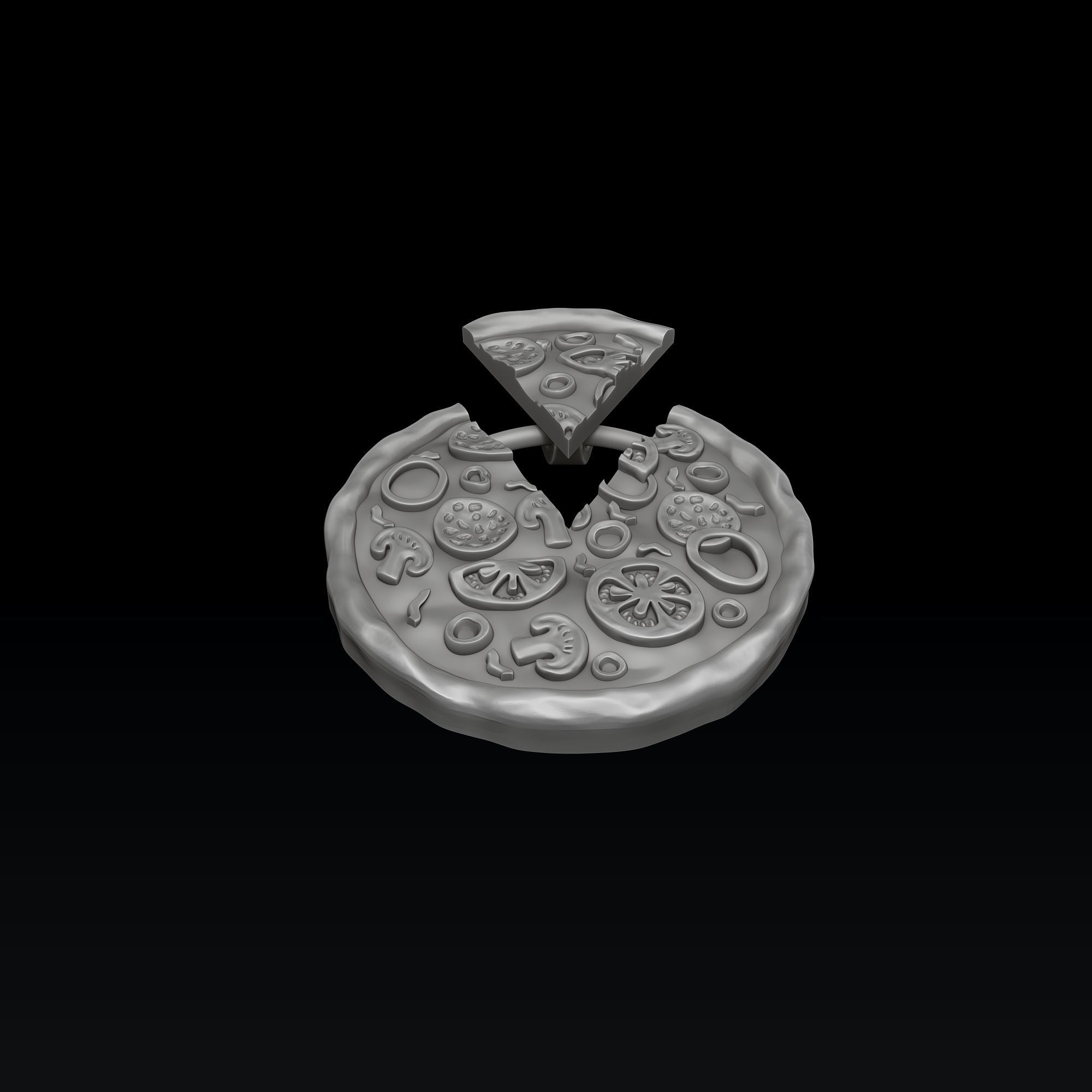 Pizza Pendant Version 2 3D print model_3