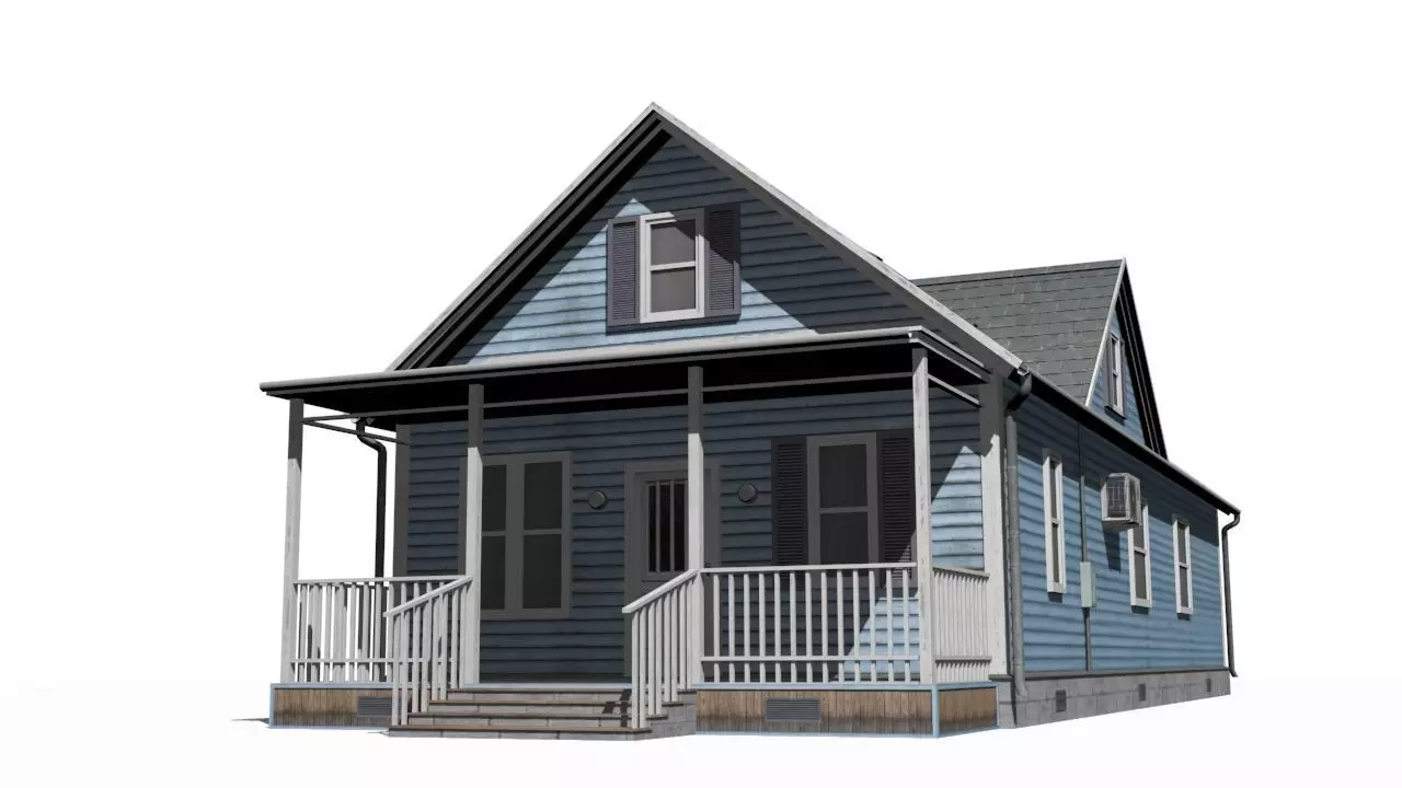 House Low-poly 3D model_0