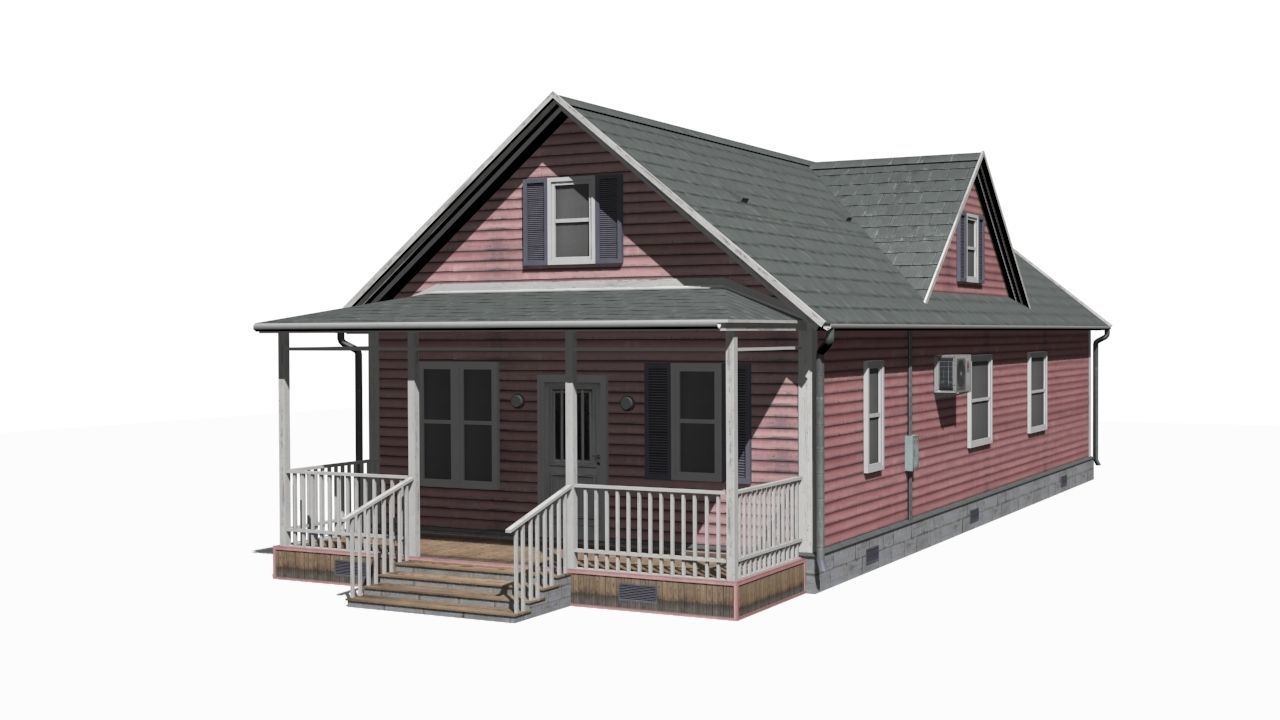 House Low-poly 3D model_9
