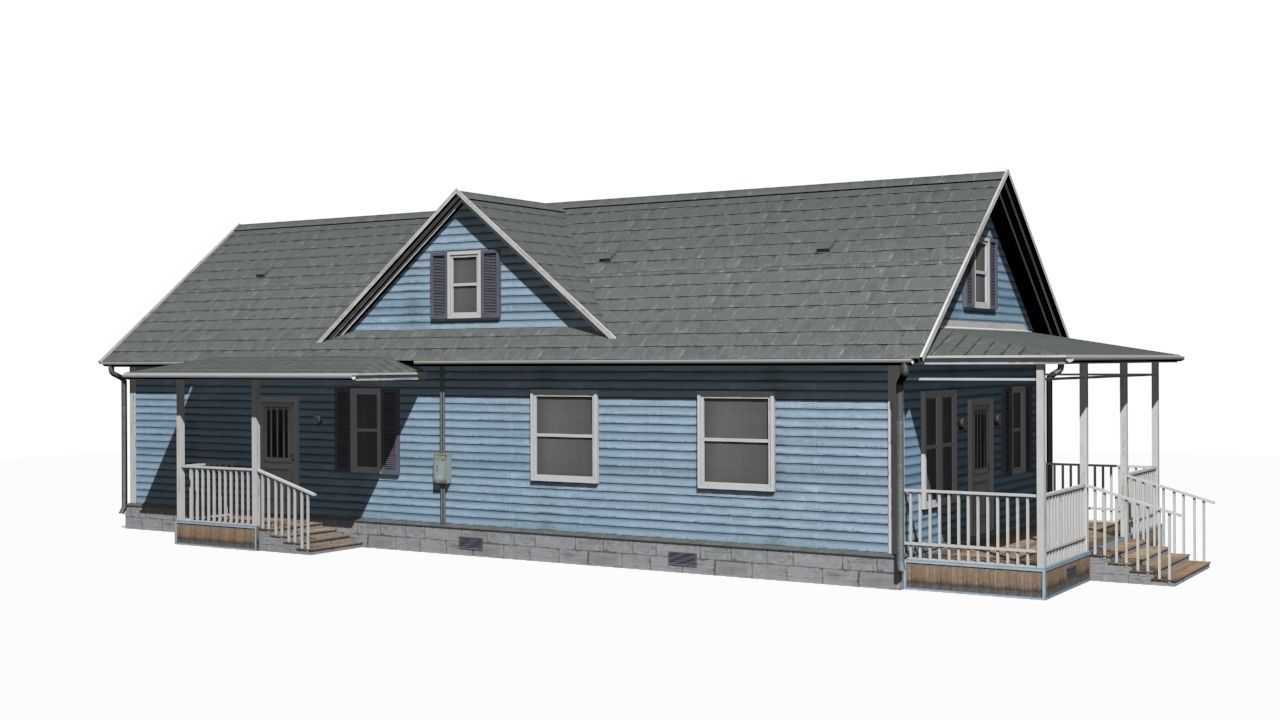 House Low-poly 3D model_7