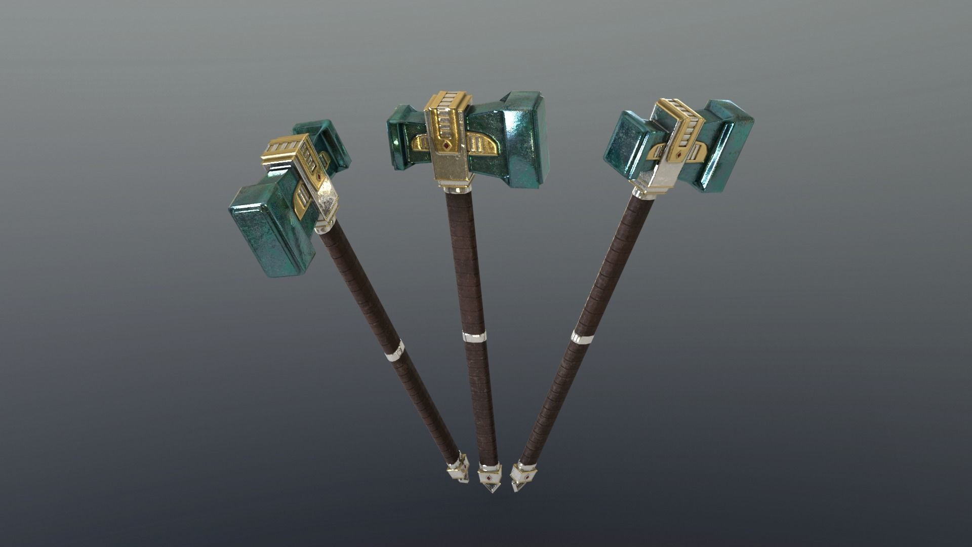 Hammer - Adamantite Low-poly 3D model_5