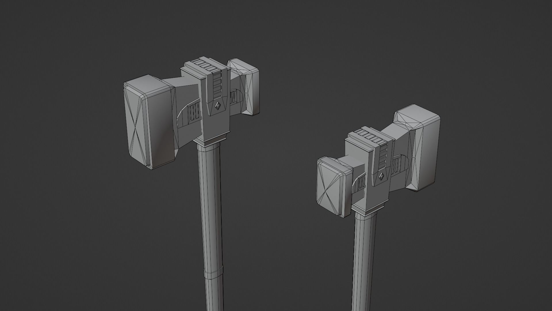 Hammer - Adamantite Low-poly 3D model_7