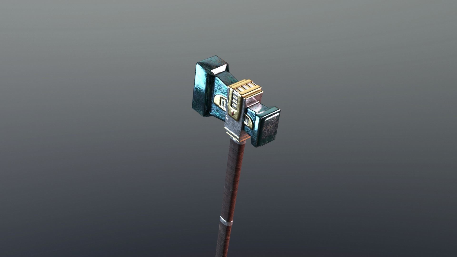 Hammer - Adamantite Low-poly 3D model_2