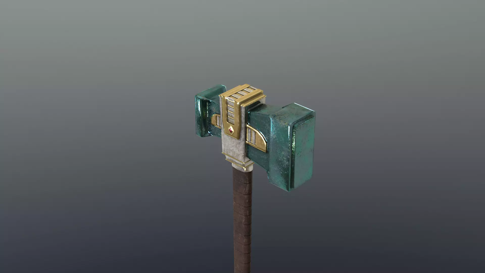 Hammer - Adamantite Low-poly 3D model_0