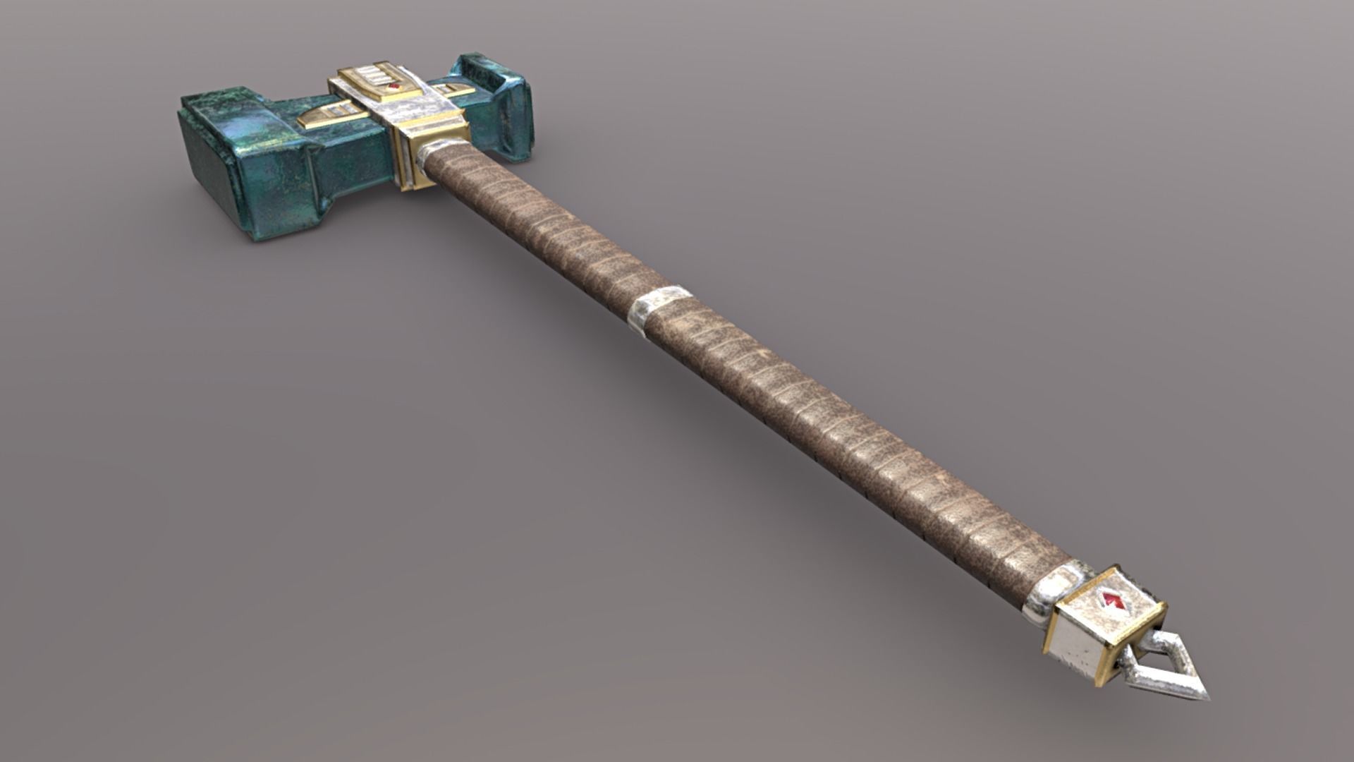 Hammer - Adamantite Low-poly 3D model_4