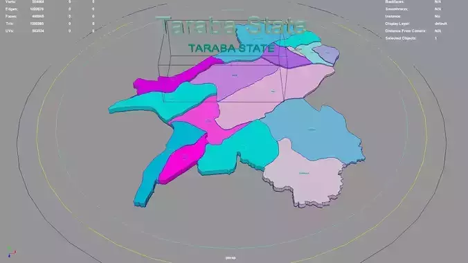 Taraba State  Nigeria map region geography political geographic