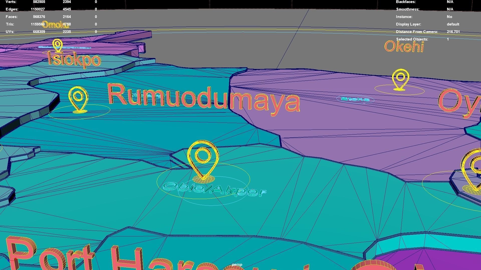 Rivers State  Nigeria map region geography political geographic 3D model_6